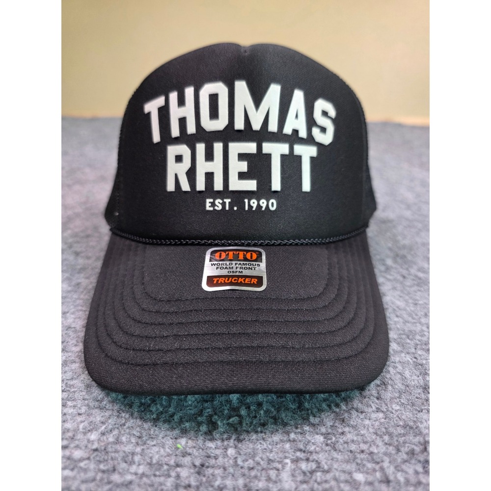 Otto Thomas Rhett‎ Trucker Hat OSFA Black Foam Mesh Snapback Cap